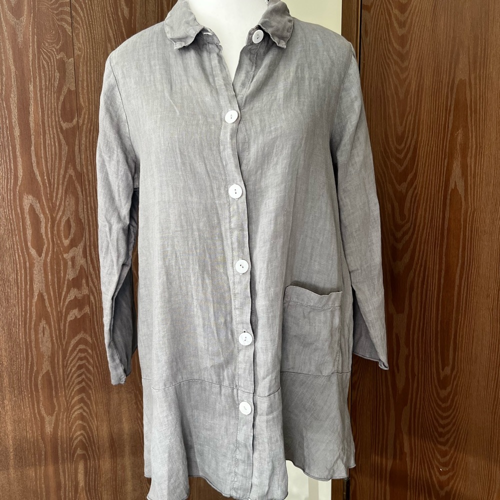 Fenini Gray Linen Shirt